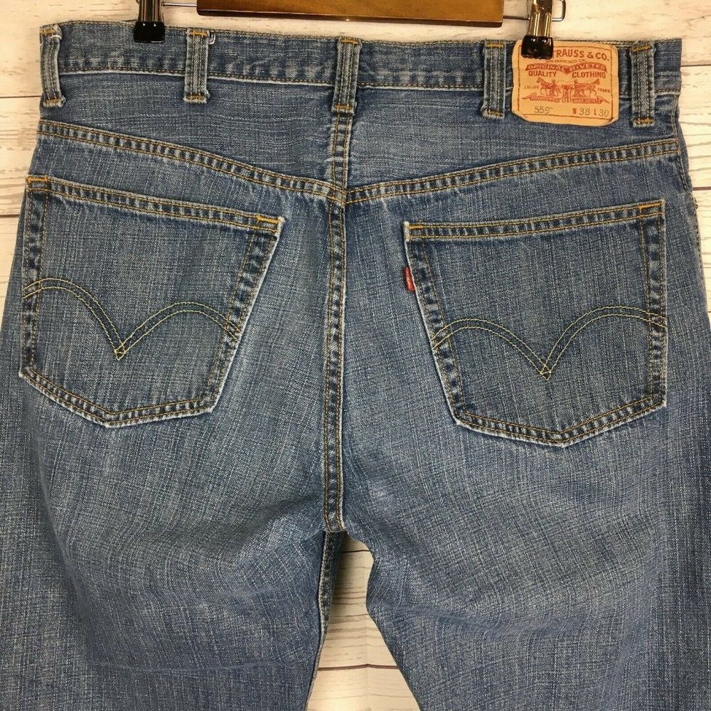 Levis‎ 559 Mens Blue Jeans 38x30 Relaxed Straight Cotton Denim Zipper Fly
